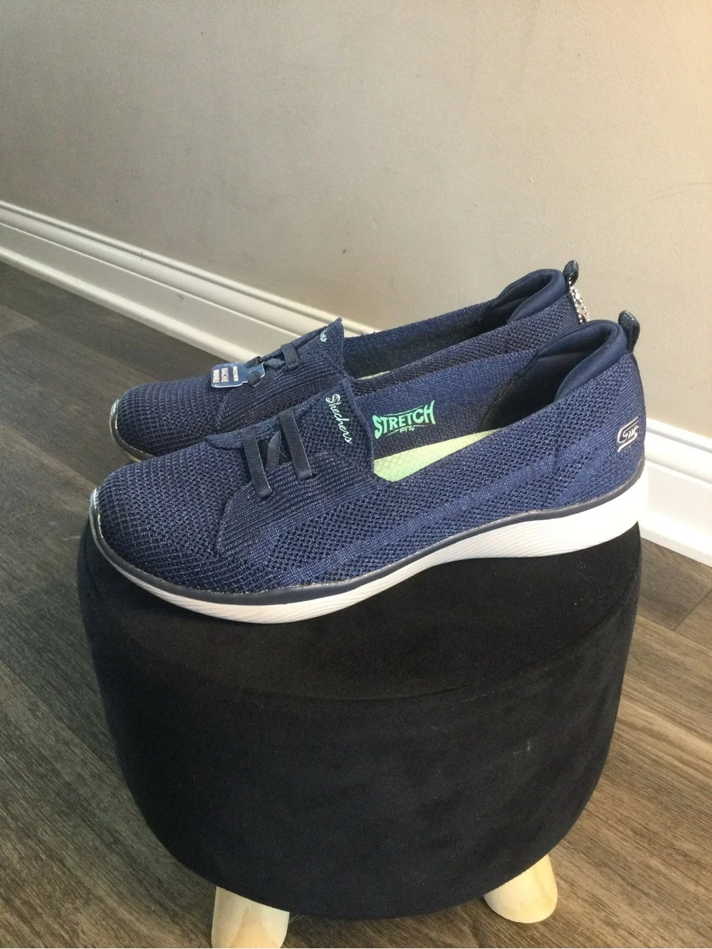 Skechers Blue Knit Slip-On Walking Shoe